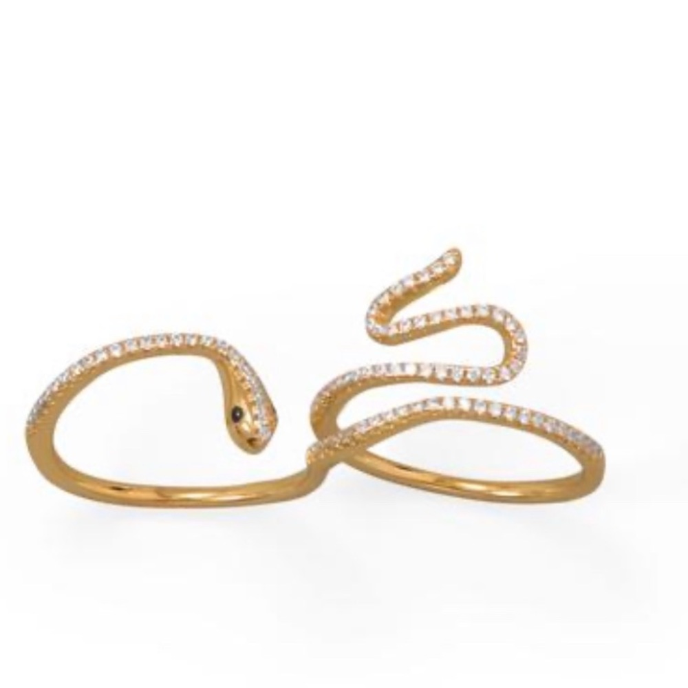 14 Karat Gold Plated Snake Ring